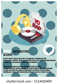 Rap color isometric poster