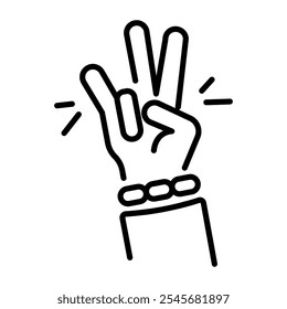Rap gesture icon in line style 