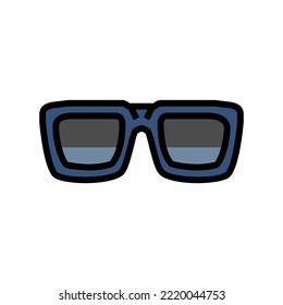 rap glasses frame color icon vector. rap glasses frame sign. isolated symbol illustration