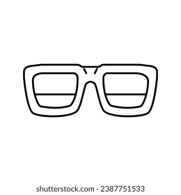 Rap-Brille Rahmenlinie Symbol Vektorgrafik. Rap-Brille-Rahmenzeichen. isoliertes Kontursymbol