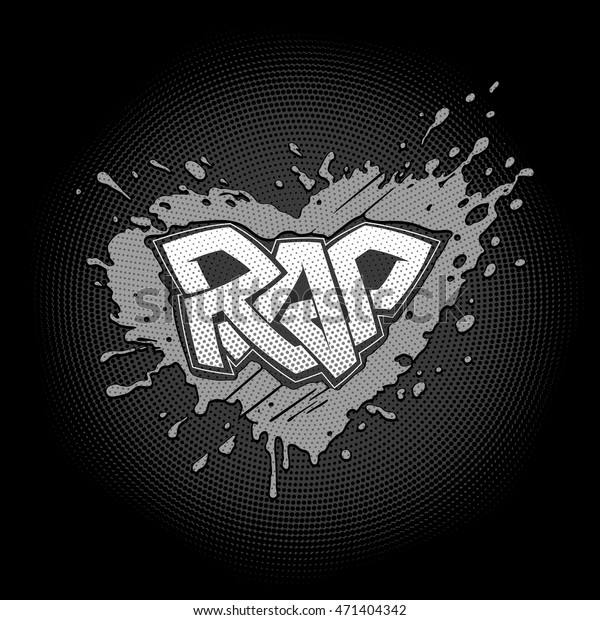 Rap Graffiti Logo On Grunge Splash Stock Vector Royalty Free