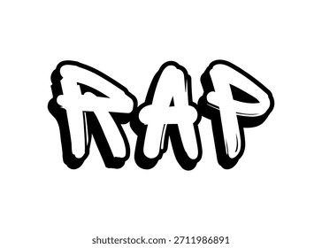 Rap graffiti word vector font
Vector font word on a white background