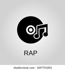 Rap icon. Rap symbol. Flat design. Stock - Vector illustration