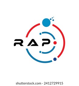 RAP letter technology logo design on white background. RAP creative initials letter IT logo concept. RAP letter design