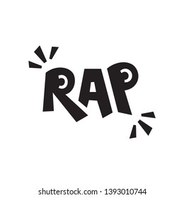 Rap lettering on the white background
