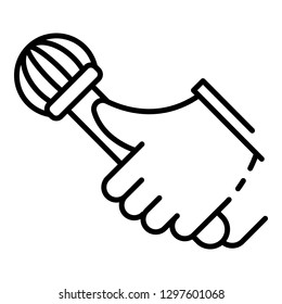 Rap microphone icon. Outline rap microphone vector icon for web design isolated on white background