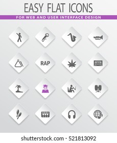 Rap Music easy flat web icons for user interface design