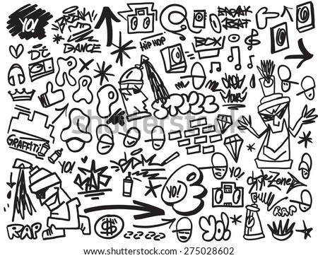 Rap Music Hip Hop Graffiti Vector Stock Vector Royalty 