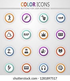 Rap Music icon set for web sites and user interface