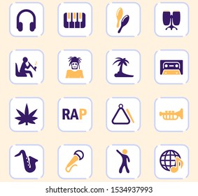 Rap Music icon set for web sites and user interface