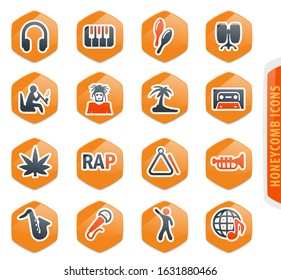 Rap Music icon set for web sites and user interface