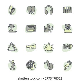 Juego de iconos de Rap Music para sitios web e interfaz de usuario