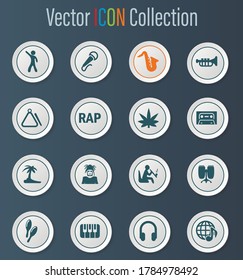Juego de iconos de Rap Music para sitios web e interfaz de usuario