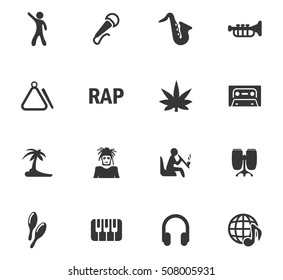 Rap Music icon set for web sites and user interface