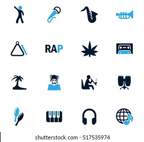 Rap Music icon set for web sites and user interface