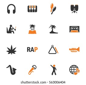 Rap Music icon set for web sites and user interface