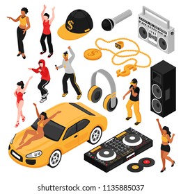 Rap Music Isometric Set 