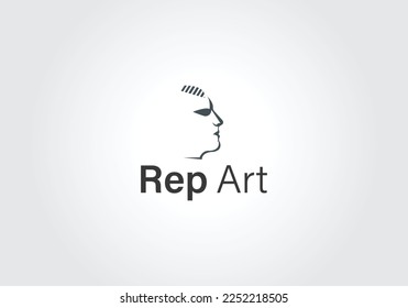Rap music logo. Rapper man on white background.