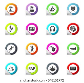 Rap Music pointer on the color icons for your design