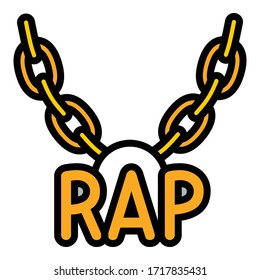 Rap necklace icon. Outline rap necklace vector icon for web design isolated on white background