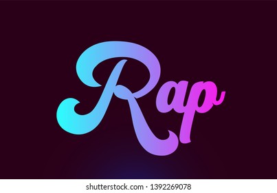 Rap pink word or text suitable for card icon or typography logo design