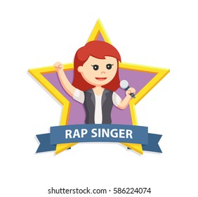 rap singer woman in star emblem
