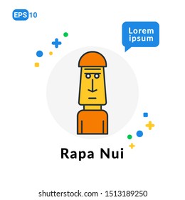 Rapa Nui Flat icon. Used For web, logo, mobile app, User Interface