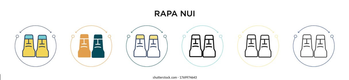 Rapa nui icon in filled, thin line, outline and stroke style. Vector illustration of two colored and black rapa nui vector icons designs can be used for mobile, ui, web