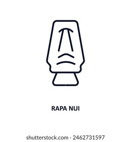 rapa nui outline icon.  Thin line icon from buildings collection. Editable vector isolated on white background