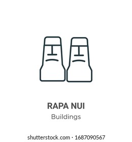 Rapa nui outline vector icon. Thin line black rapa nui icon, flat vector simple element illustration from editable buildings concept isolated stroke on white background