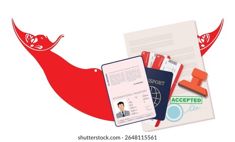 Rapa Nui-Easter Island Passaporte e documentos de viagem Ilustração
