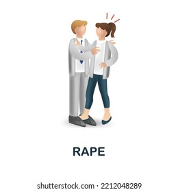 Vergewaltigungssymbol. 3D-Illustration aus der Sammlung von Belästigungen. Kreatives Rape 3d-Symbol für Webdesign, Vorlagen, Infografiken und mehr