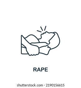 Icono de violación. Línea simple monocroma Icono de acoso para plantillas, diseño web e infografías