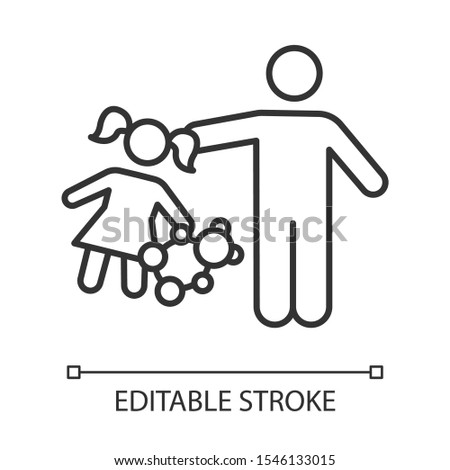Rape linear icon. Sexual harassment, abuse. Sexual exploitation. Thin line illustration. Contour symbol. Vector isolated outline drawing. Editable stroke