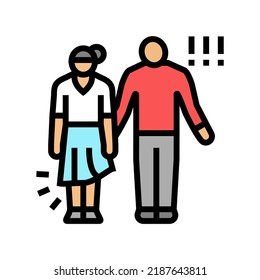 rape violence color icon vector. rape violence sign. isolated symbol illustration