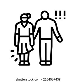 rape violence line icon vector. rape violence sign. isolated contour symbol black illustration