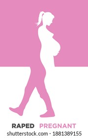 Raped Pregnant Poster double meaning Illustration Template