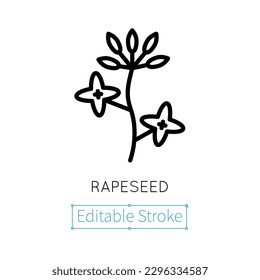 Rapeseed Icon. Editable vector stroke. Vector sign in simple style isolated on white background. Original size 64x64 pixels.