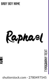 Raphael   -Baby Boy Name Brush Typography Vector Decorative Calligraphy Text