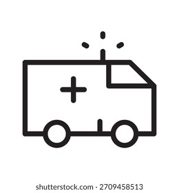 Colección de icono de ambulancia rápida con símbolos claros de transporte médico de emergencia para hospitales, servicios de rescate y atención médica
