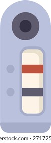 rapid antigen test kit icon, diagnostic device with positive result, flat minimal vector