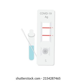 Rapid antigen test kit set (ATK) for Covid-19. Vector illustration.