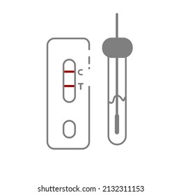 Kit de prueba rápida de antígenos Set.antigen prueba rápida covid-19. Ilustración del vector