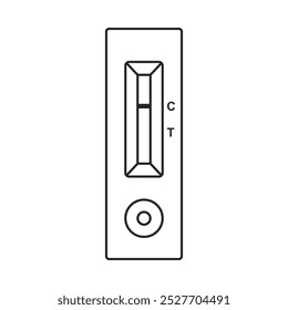 A rapid antigen test or RAT returns a negative result for COVID or other disease in line art vector