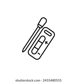 Icono de Vector de línea de análisis de sangre rápido aislado sobre fondo blanco. Prueba rápida. Logo médico. Icono de Sanidad.