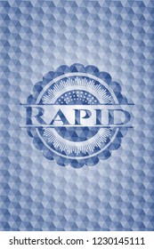 Rapid blue hexagon badge.