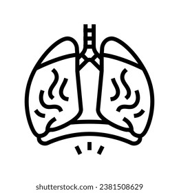 rapid breathing disease symptom line icon vector. rapid breathing disease symptom sign. isolated contour symbol black illustration