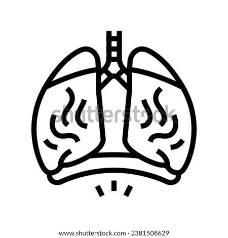 rapid breathing disease symptom line icon vector. rapid breathing disease symptom sign. isolated contour symbol black illustration