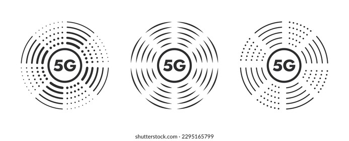 Rapid cellular connectivity icons. 5G network wireless technology. Superfast 5G cellular. Vector scalable graphics