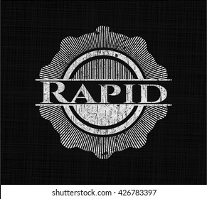 Rapid chalkboard emblem on black board